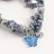 John Bead Sodalite Natural Blue Stone Bracelet with Butterfly Charm